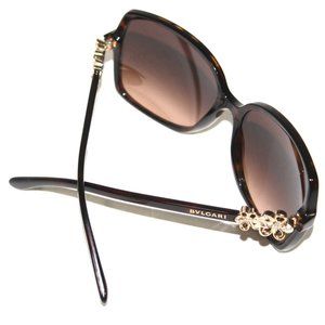 BVLGARI Sunglasses Havana / Brown Gradient Lens /SWAROVSKI CRYSTAL FLOWER